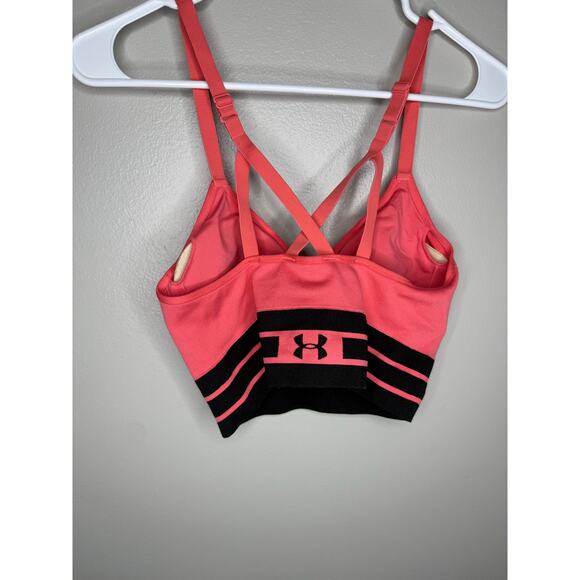 Under Armour Pink and Black Long Line Womens Sports Bra Size Large - Picture 2 of 4